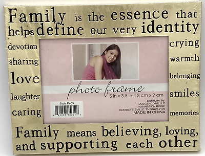 #ad Family is the Essence Photo Picture Frame Gold Tone Metal For 5quot; x 3.5quot; New $8.76