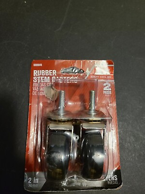 #ad Ace Casters Rubber Stem 2 Pieces 2 In Or 50 MM $4.99
