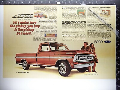#ad 2 pg 1972 Ford 100 Ranger XLT bumper hood grille fender door emblem trim shot 72 $10.50