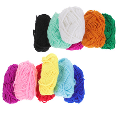 #ad 12 Pcs Knitting Yarn Chunky Cotton Weaving Wool Child No Trace $11.15
