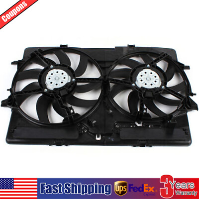 #ad Dual Cooling Fan Assembly Fit 2010 2015 Audi A4 A5 Radiator 8K0121207A NEW $91.25