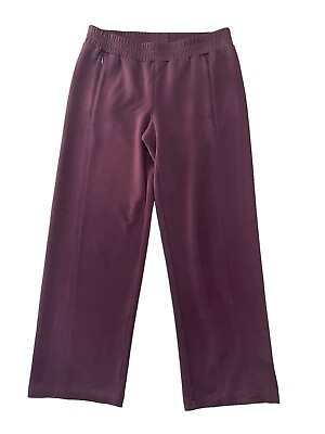 #ad Soma Wknd Pull On Pants Casual Lounge Soft Brushed Terry Women#x27;s Medium Burgundy $20.00