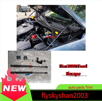 #ad Black Front Engine Hood Shock Strut Damper Lifter Car Kit For Ford 2020 Escape $58.48