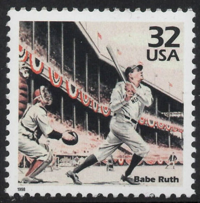 #ad BABE RUTH NY YANKEE Mint Never Hinged Baseball Single Stamp New York #3184a $1.47