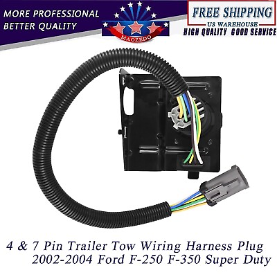 #ad For 2002 2003 2004 Ford F350 Super Duty 4amp;7 Pin Plug Trailer Tow Wiring Harness $44.59