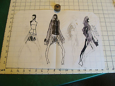 #ad vintage Funky Hip Fashion Drawing: double sided partial face covered MULTI $26.70