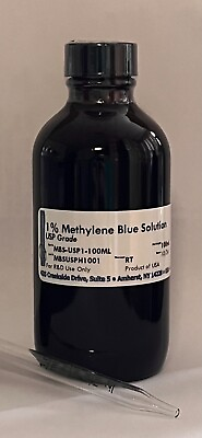 #ad 1% Methylene Blue Solution With Dropper USP Grade 100mL $26.50