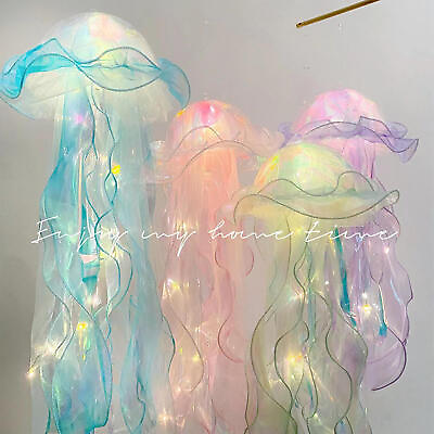 #ad LED Jellyfish Lamp Aquarium Bedside Night Color Changing Atmosphere Mood Light $8.81