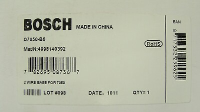 #ad BOSCH D7050 B6 DETECTOR 2 WIRE BASE FOR 7050 NEW $22.00