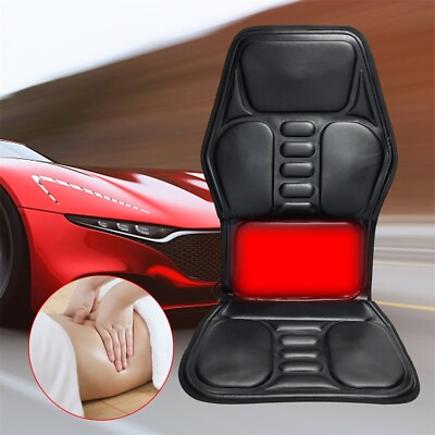 #ad 9 Mode Heated Car Cushion Body Heat Back Vibration Massage Seat ​Pad Leather Hot $59.34