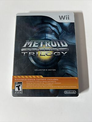#ad Metroid Prime Trilogy: Collector#x27;s Edition Wii 2009 Steel Book W Manual $102.00