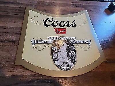 #ad Vintage Adolph Coors Banquet Beer Label Poster 19 1 2 inx 20 in Bar Man Cave NOS $20.00