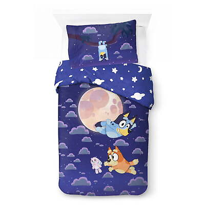#ad Bluey Kids Comforter and Sham 2 Piece Set Twin Full Reversible Blue $25.77