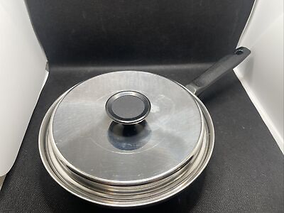 #ad Rare Vintage Royal Prestige Stainless Steel 9” Pan with Lid Tri Clad $49.99