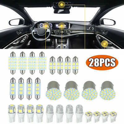 28Pcs LED Car Interior Inside Light For Dome Trunk License Plate Lamp Bulb Kit $6.98