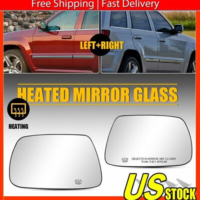 #ad Pair For 2005 2010 Cherokee Grand Jeep Side Heated Replacement Mirror Glass $33.72