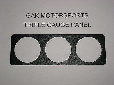 #ad Gauge Mounting Panel Generic Universal Triple 3 Aluminum Black GAK $21.49