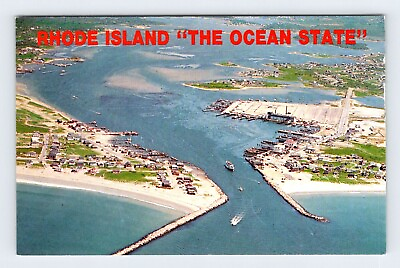 #ad Aerial View Galilee Breachway Rhode Island Coastline Unused Vtg Postcard OLP22 $1.00