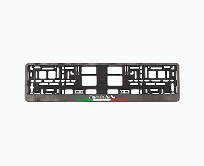 #ad 2X EU License Number Plate Frames Holders Carbon look Fatto in Italia text $30.00