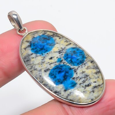 #ad K2 Azurite Handmade Solid 925 Sterling Silver Pendant 2.00quot; SP280 58 $60.50