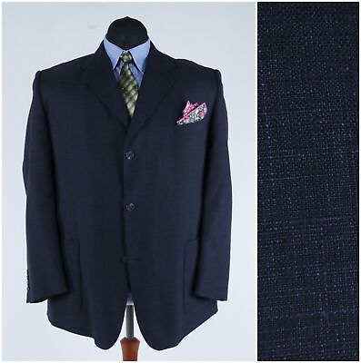 #ad Mens Dark Blue Sport Coat 52R US Size Blazer Jacket $89.99