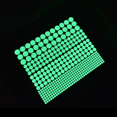#ad Set PVC Glow In The Dark Fluorescent Round Dot Star Wall Sticker Room Decor $8.42