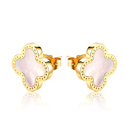 #ad 18k Gold Plated Enamel Four Leaf Clover Trendy Earrings amp; Gifts For Women $24.95