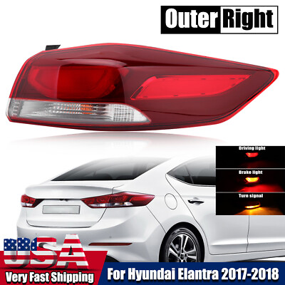 #ad Halogen Right Passenger Tail Light For Hyundai Elantra 2017 18 Rear Lamp Outer $64.81