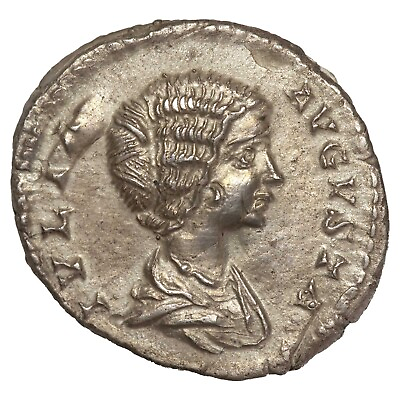 #ad Roman coin Julia Domna Denier 201 Isis Saecvli Felicitas RIC.577 Silver AU $130.34