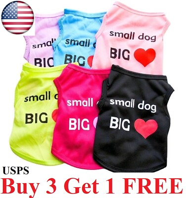 #ad Pet Dog Clothes T Shirt Vest Clothing Puppy Cat Cute Printed Costume Apparel $5.95