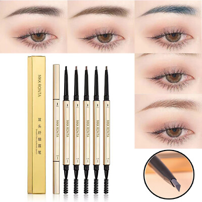 #ad Waterproof Eyebrow Pencil Eye Brow Eyeliner Pen With Brush Makeup Cosmetic Tool $1.99