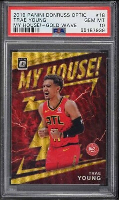 #ad 2019 Donruss Optic Trae Young My House Gold Wave #18 PSA 10 Hawks $94.99