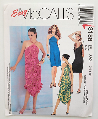 #ad McCall#x27;s Sewing Pattern 3188 Misses Petite Halter Dress Size 4 10 UNCUT $10.99