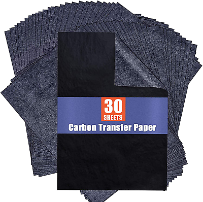 #ad Carbon Paper for Tracing Graphite Transfer Paper 30 Pcs Black 8.27 X 11.81 $6.12