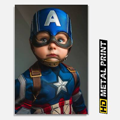 #ad Vintage Captain America Metal Print Poster Marvel Avengers Superhero Wall Art $34.99