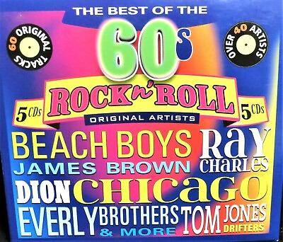 #ad BEST OF 60#x27;S ROCK N ROLL 5 CDS BOX NEW Tom Jones Beach Boys Dion 60 Tracks $12.88