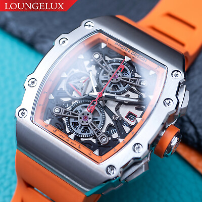 #ad Chronograph Quartz Wrist Watch Stainless Steel Case Silicone Strap Luminous $268.95