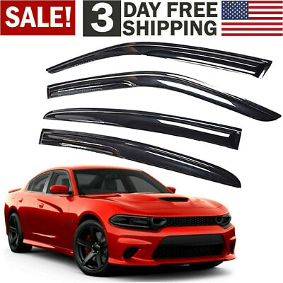 #ad 4x Window Visors Sun Rain Guards Vent Shade Fits for 2011 2022 Dodge Charger $28.99