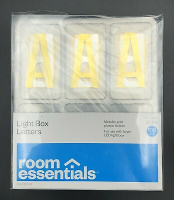 #ad Room Essentials LED Light Box Letters Metallic Gold Plastic Letters 100 Count $14.99