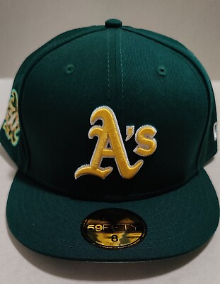 #ad Oakland A#x27;s MLB New Era Size 8 SIDE PATCH 30 Yrs 59FIFTY Fitted Hat Green $26.25