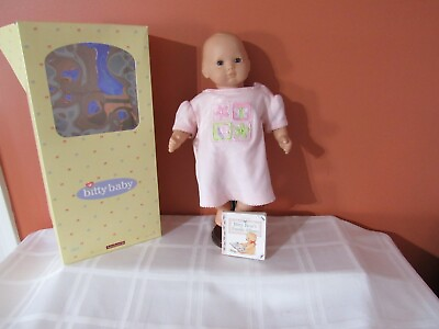 #ad American Girl Bitty Baby Doll Blonde Hair Gray Eyes Pink Gown Clothes $15.00