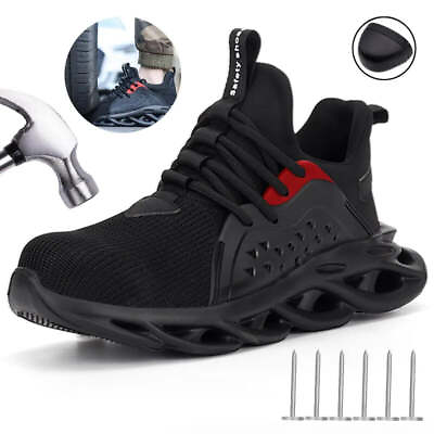 #ad Quality Safety Shoes Men Rotary Buckle Work Shoes Air Cushion Indestructible Sne $39.17