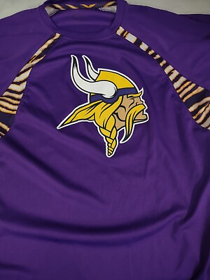 #ad Zubaz Minnesota Vikings Men T Shirt w Zebra Accent NFL Football Purple $19.99