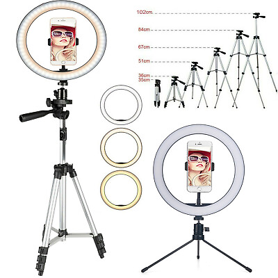 Dimmable LED Ring Light Lamp Tripod Stand For Phone Selfie Camera Studio Video $26.99