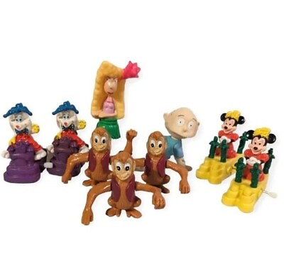 #ad Burger King Toys Lot 90s Rugrats Wind Up Roger Rabbit Aladdin Kids Club Vtg Of 9 $16.00