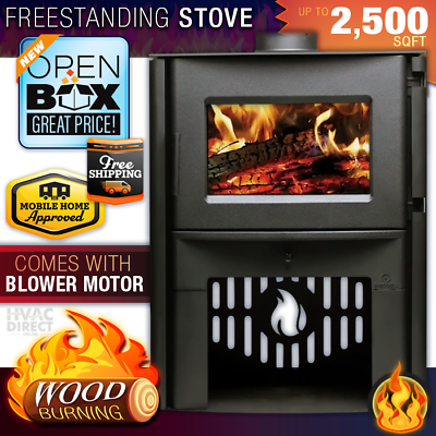 #ad Breckwell SW2.5 Freestanding Wood Stove w Blower amp; Base 2500 SQFT Heating $2109.00