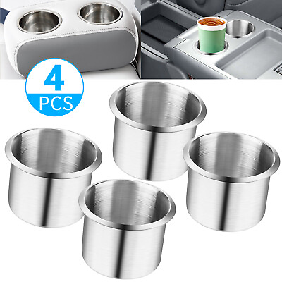 #ad 4x Universal Stainless Steel Cup Drink Holders for Car Truck Boat Marine Camper $13.98