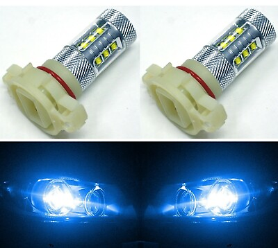 #ad LED 80W 12085 5201 PS19W Blue 10000K Two Bulbs DRL Daytime Light Replace OE $25.50