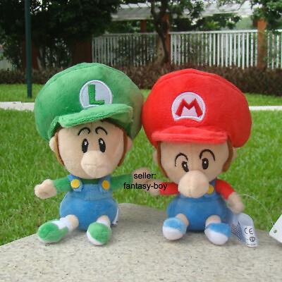 #ad 2Pcs Cute Super Mario Bros Plush Toys Mario amp; Luigi Baby Stuffed Toy Soft Doll $17.99