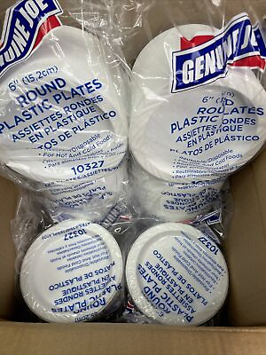 #ad 1000 Genuine Joe 6quot; Plastic Round Plates Reusable Disposable 8 125 PK White $34.99